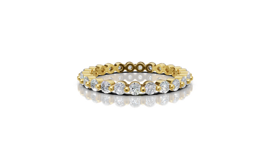 Prong Set Round Lab Grown Diamond Eternity Band 14K Solid Gold Wedding Band Stackable Anniversary Ring Full Eternity Ring Gift for Women.