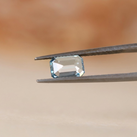 1.0 CT Fancy Blue Emerald Cut Lab Diamond IGI Certified Loose Stone for Custom Ring or Pendant.