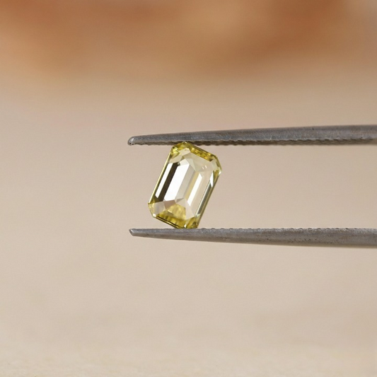 1.0 CT Vivid Yellow Emerald Cut Lab Diamond | IGI Certified | Loose Fancy Cut Diamond for Custom Ring.
