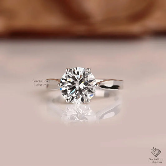 Round cut Diamond Engagement Ring, 1 - 3 CT IGI Certified Lab Grown Diamond Ring, Solitaire Wedding Ring for Women, Bridal Anniversary Gift.