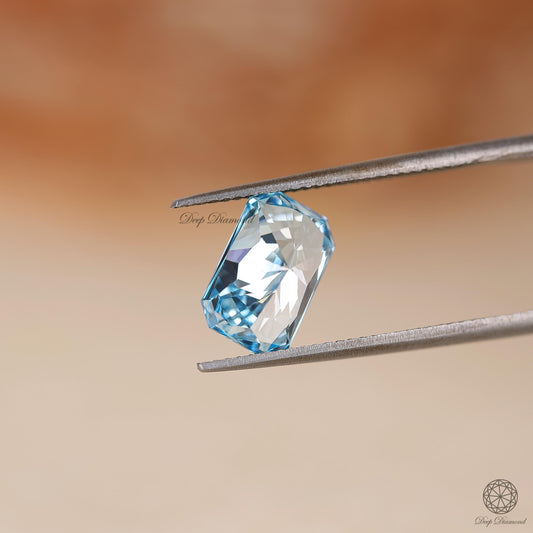 3 CT Radiant cut Lab Grown Diamond, Intense Vivid Blue Lab Created Diamond, Fancy Loose Diamond For Engagement Ring & Pendants, Gift For Her
