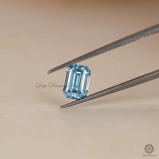 1.0 CT Blue Emerald Lab Grown Diamond, Customize Loose Lab Created Diamond For Ring/Pendants, IGI Certified Diamond, Wedding Gift For Women