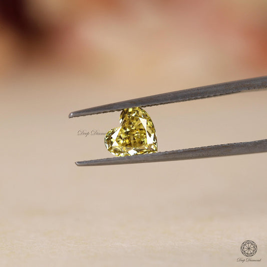 1.75 CT Yellow Color Heart Shape Diamond, IGI Certified Lab Grown Diamond For Ring & Pendant, Loose Vivid Yellow Heart Diamond, Gift For Her