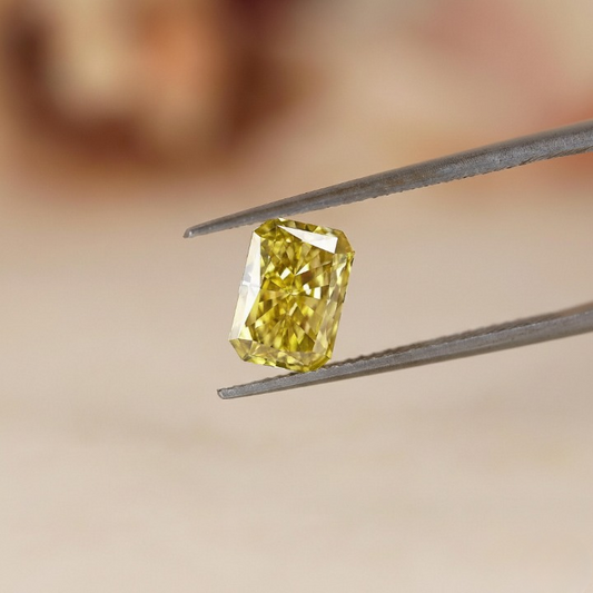Vivid Yellow Radiant cut Lab Grown Diamond, Loose Fancy Cut Diamond For Engagement Ring, 2 Carat IGI Certified Eco-Friendly Radiant Diamond