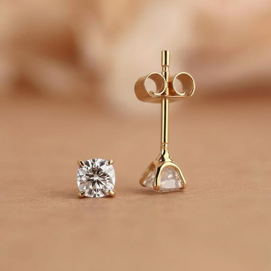 Cushion cut Lab Grown Diamond Stud Earrings, IGI Certified 0.25 - 2.0 CT Diamond Stud, Push Back/Screw Back Studs, Anniversary Gift For Wife.