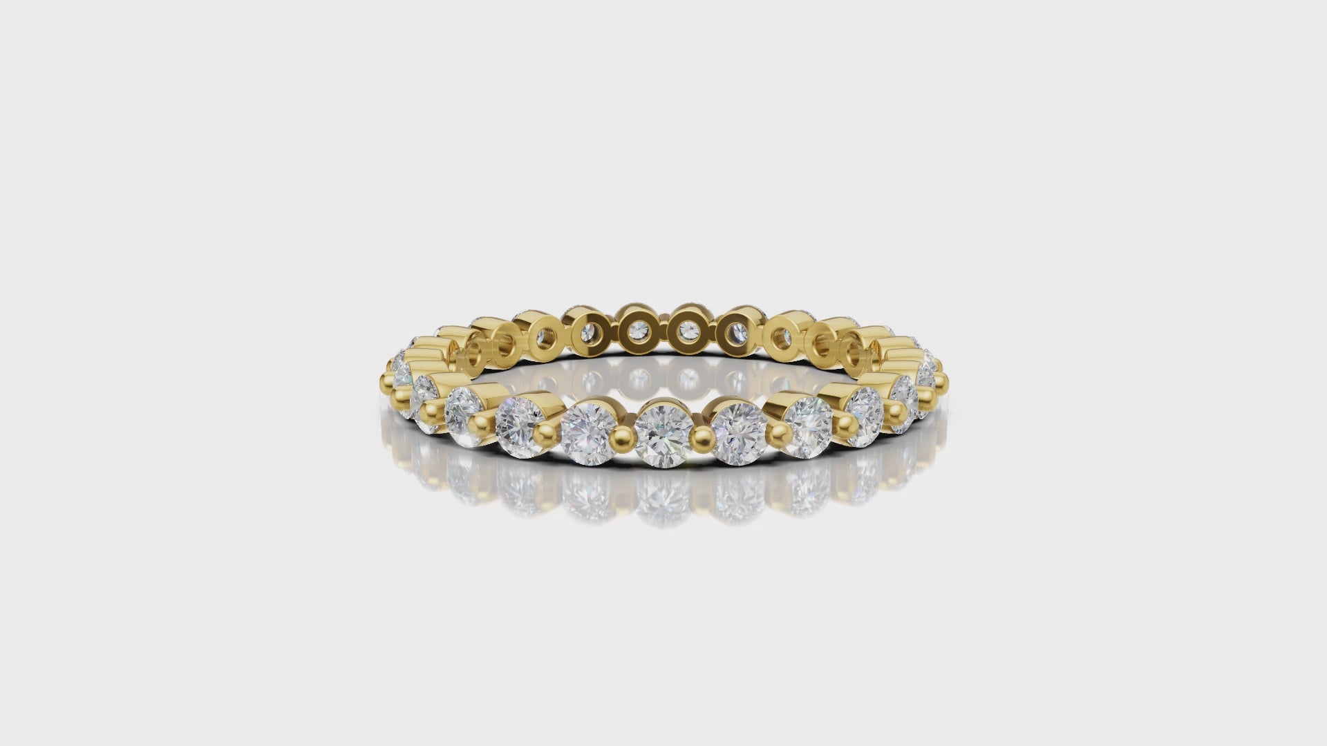 Prong Set Round Lab Grown Diamond Eternity Band 14K Solid Gold Wedding Band Stackable Anniversary Ring Full Eternity Ring Gift for Women.