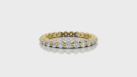 Prong Set Round Lab Grown Diamond Eternity Band 14K Solid Gold Wedding Band Stackable Anniversary Ring Full Eternity Ring Gift for Women.