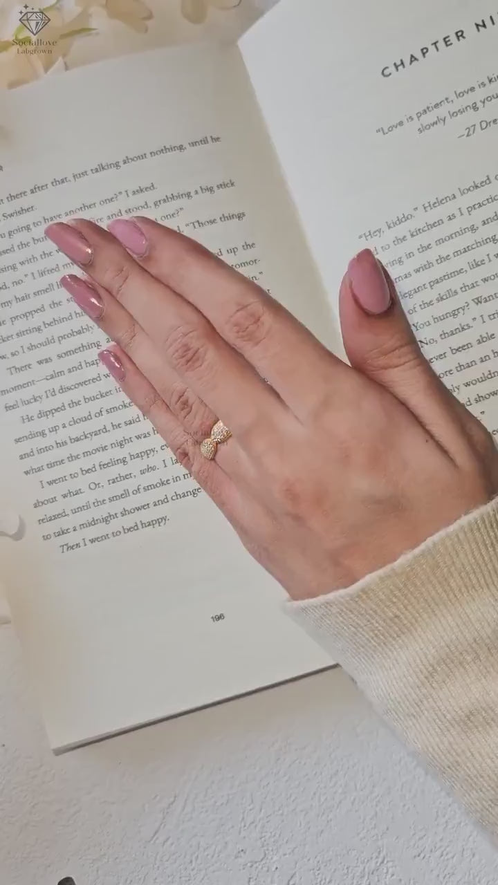 Diamond Pavé Signet Ring in 14K Gold, Lab Grown Diamond Engagement Ring for Women, Handmade Statement Ring, Stackable Wedding Band, Everyday Jewelry Anniversary Gift for her.